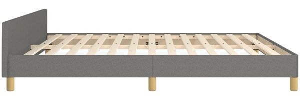 vidaXL Polsterbett mit Kopfteil Stoff Dunkelgrau 160x200 cm Bild 7