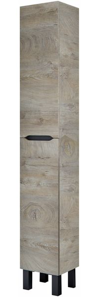 Hochschrank >LEA< in Alaska Eiche Dekor / Anthrazitgrau - 30x182x25 (BxHxT)