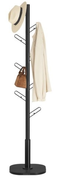 SONGMICS HOME Garderobe in Baum-Form, Kleiderständer, freistehende Garderobe, 8 Haken mit abgerundeten Enden, 175,3 cm hoch, für Kleidung, Hüte, Taschen, tintenschwarz