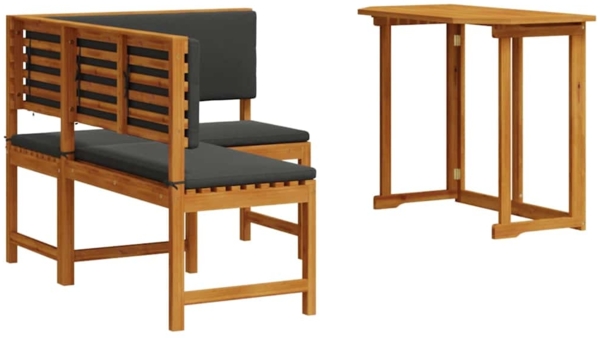 vidaXL Gartenbänke Set 2 pcs Braun Massivholz Akazie 3329100