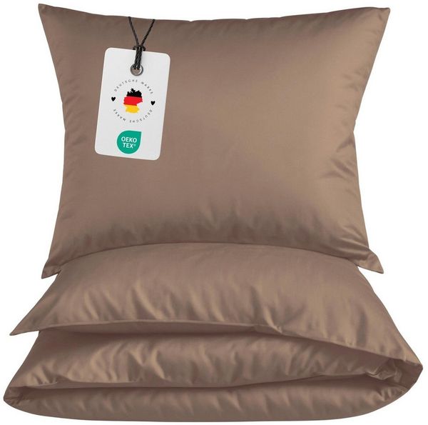Carpe Sonno Bettwäsche Mikrofaser Bettwäsche 135x200 155x220 200x200 Einfarbig Atmungsaktiv, Mikrofaser, 2 teilig, Uni Bettbezug 135x200 Braun - Super soft & Oeko-Tex Zertifiziert