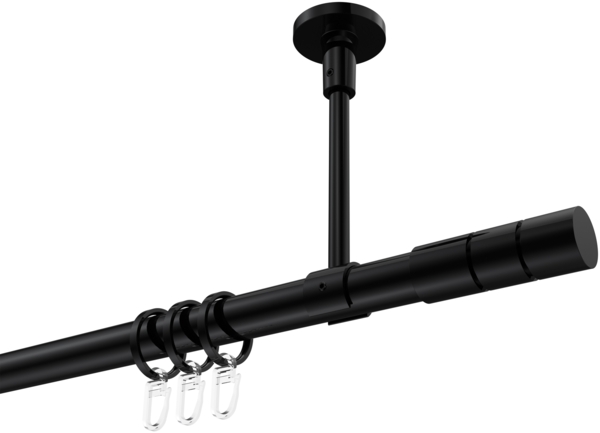 Gardinenstangen-Set Sonette Elanto 520 cm (geteilt in 4x130 cm), 1-läufig, 20 mm Ø Schwarz
