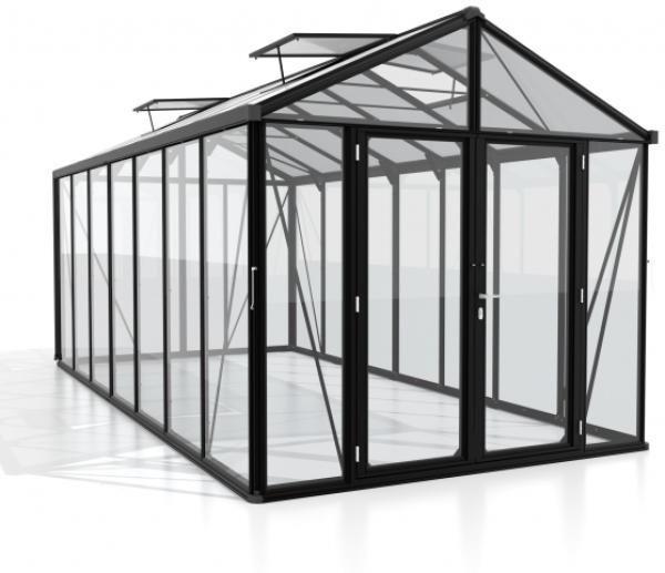 Vitavia Gewächshaus Zeus Comfort 13800 ESG/HKP 258x540 cm schwarz