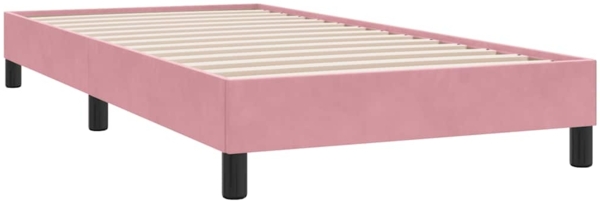 vidaXL Boxspringbett mit Matratze Rosa 100x210 cm Samt 3317258 Bild 5