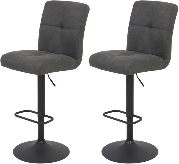 2er Set Barhocker Leni II - Vintage Anthrazit