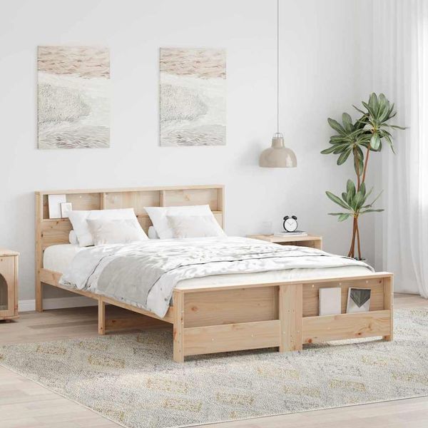 vidaXL Bettrahmen mit Kopfteil Braun 140 x 200 cm Holzwerkstoff 3394225