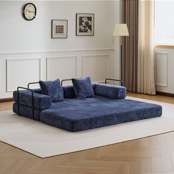 Leawin Sofa 4-in-1 Wohnzimmers sofa mit Schlaffunktion – faltbares Sofa, Platzsparendes Design für kleine Räume – Sofa, Liege und Bett in einem