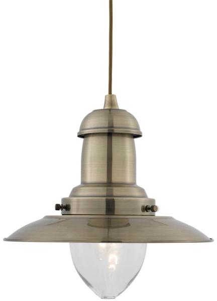 Pendelleuchte, Antik Messing, H 120 cm, FISHERMAN