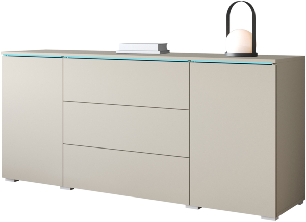 Kommode Doppo 150 (Farbe: Cashmerebeige, mit RGB LED Beleuchtung)
