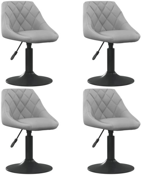vidaXL Esszimmerstühle 4 Stk. Drehbar Hellgrau Samt 3088791