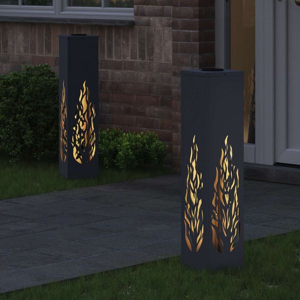 vidaXL Solar LED Weg Licht 2 pcs Anthrazit Kalt gewalzter Stahl 879802 Bild 3
