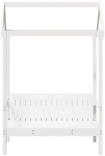 vidaXL Bank mit Dach Weiß 117,5x70x176,5 cm Massivholz Kiefer 846995 Bild 4