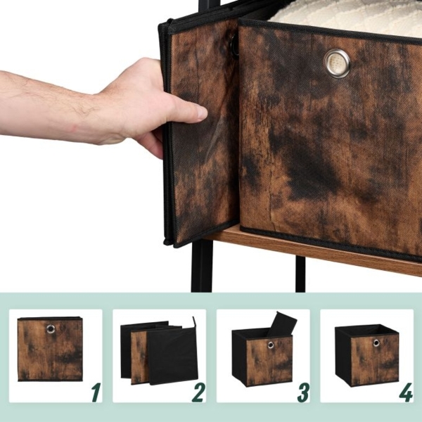 Stoff Aufbewahrungsbox Holzoptik 6er Set 10050559_58 Bild 6