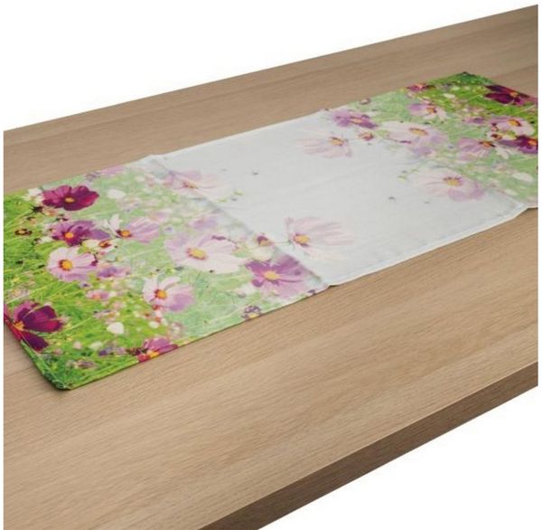 HTI-Living Tischläufer Tischläufer 40 x 90 cm Malvenwiese (Stück 1-tlg, 1 Tischläufer), Tischdecke