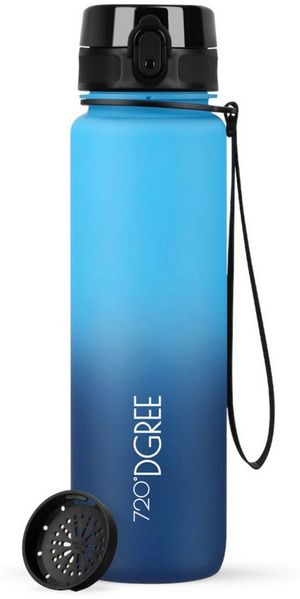720°DGREE Trinkflasche Trinkflasche uberBottle softTouch mit Sieb sky blue/sapphire blue 1l