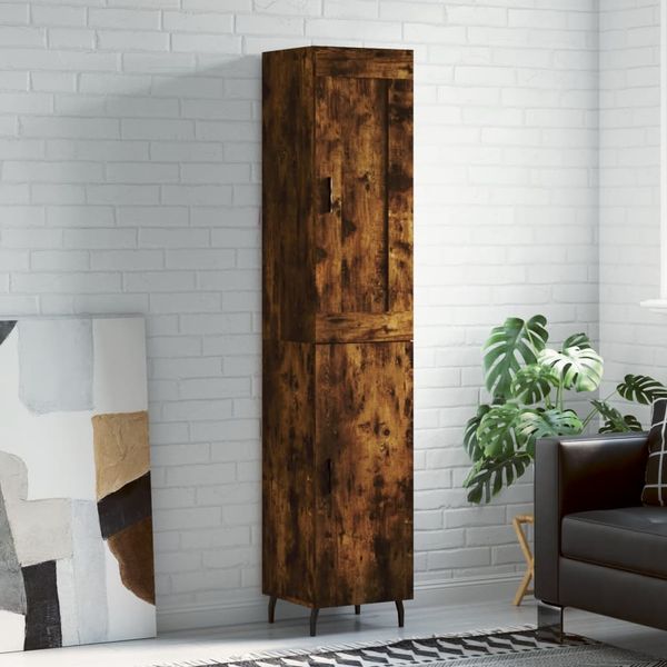 vidaXL Highboard Räuchereiche 34,5x34x180 cm Holzwerkstoff 3200150
