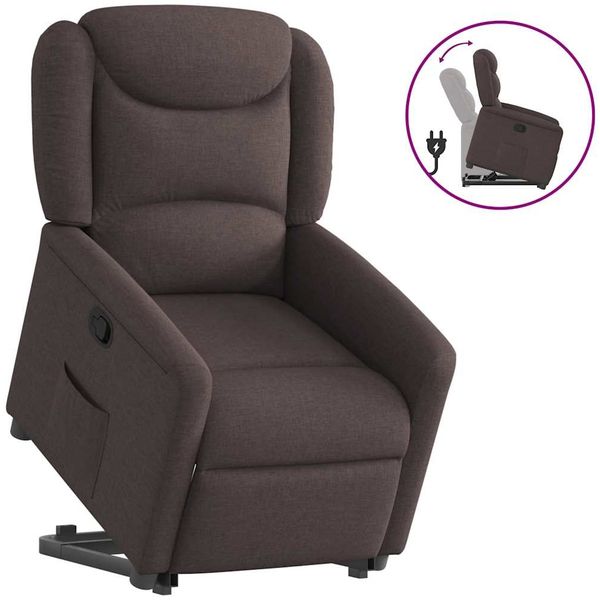 vidaXL Relaxsessel mit Aufstehhilfe Dunkelbraun Stoff 3303199