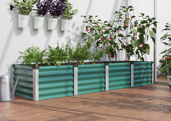 Vitavia Hochbeet Linus IN&OUT 401 L BxLxH 65x245x40cm, Zincalume® seegras/alu