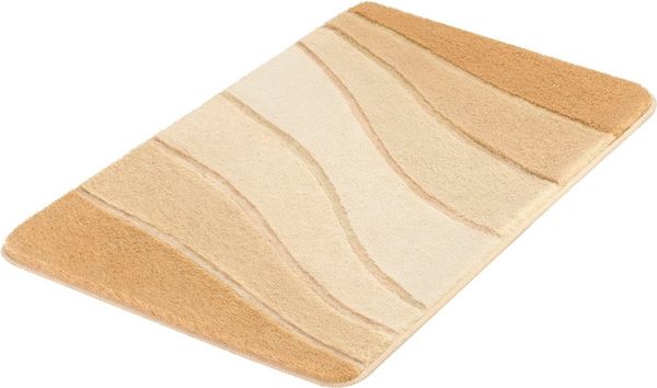 Kleine Wolke Badematte Ocean, Badvorleger, Badezimmer Teppich, Höhe 23 mm, rutschhemmend beschichtet, fußbodenheizungsgeeignet, Kunstfaser, Badteppich, Wellen Design, mit Farbverlauf, Hoch-Tief Effekt, waschbar