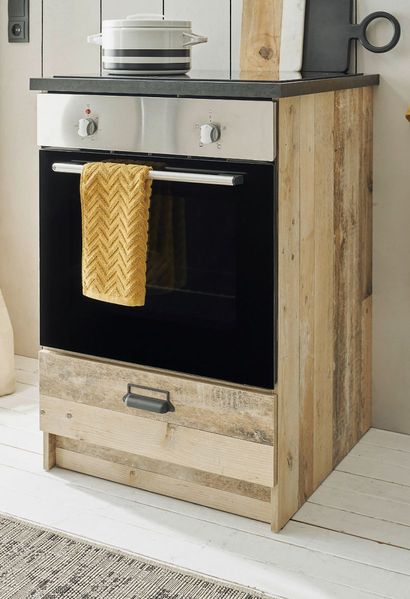 Küche Herdumbauschrank Stove in Used Wood hell 63 x 93 cm