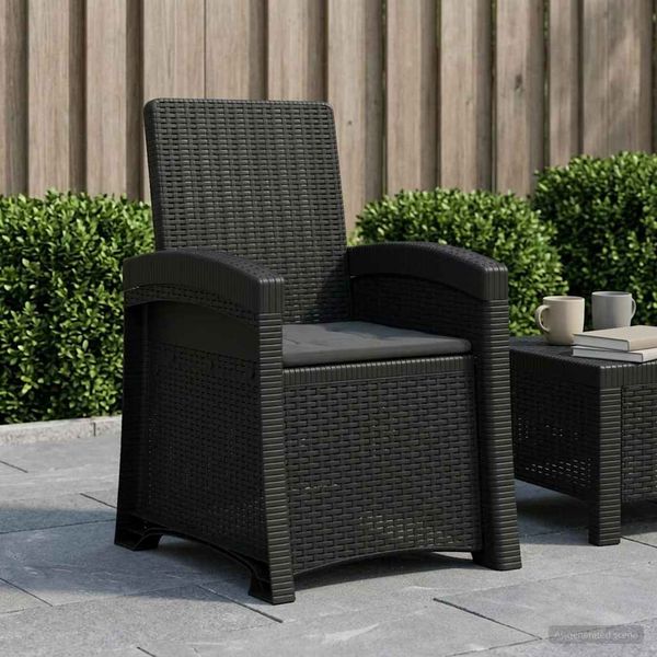 vidaXL Liegesessel Garten Rattan-Optik Anthrazit PP 8012001