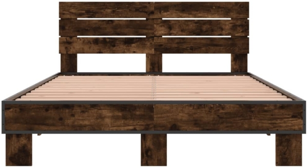 vidaXL Bettgestell Räuchereiche 120x190 cm Holzwerkstoff und Metall 3280159 Bild 3