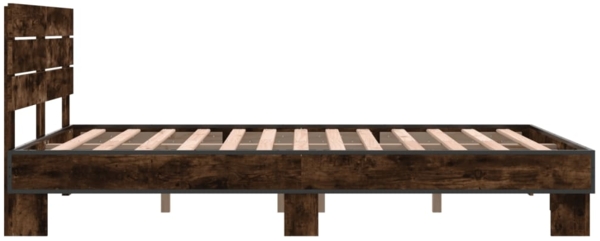 vidaXL Bettgestell Räuchereiche 120x190 cm Holzwerkstoff und Metall 3280159 Bild 4