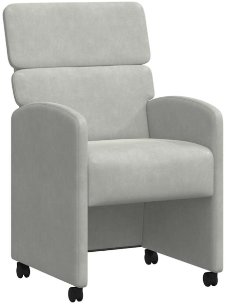 vidaXL Esszimmerstühle mit Rollen 2 pcs Hellgrau 58 x 65 x 98 cm Samt 42017875