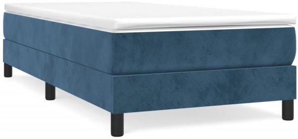 vidaXL Boxspringbett mit Matratze Dunkelblau 90x190 cm Samt 3144307