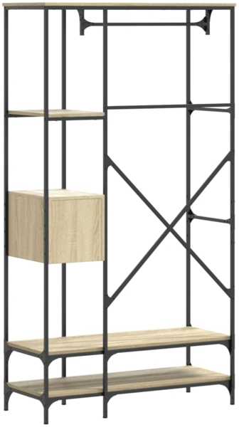 vidaXL Kleiderständer mit Ablagen Sonoma-Eiche Holzwerkstoff 847860 Bild 5