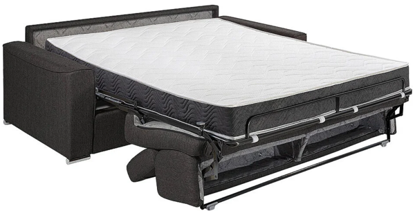 Schlafsofa 4-Sitzer Stoff VIZIR - Braun - Mit Lattenrost: 160 cm - Matratze: 18 cm mit Memory Schaum Bild 5