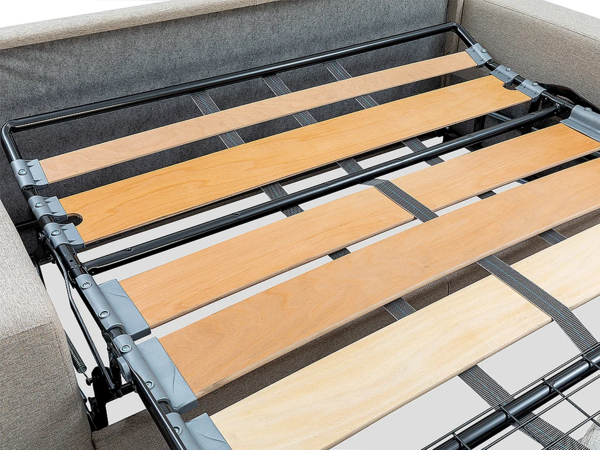 Schlafsofa 4-Sitzer Stoff VIZIR - Braun - Mit Lattenrost: 160 cm - Matratze: 18 cm mit Memory Schaum Bild 6