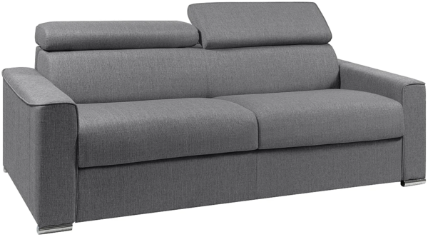 Schlafsofa 4-Sitzer Stoff VIZIR - Braun - Mit Lattenrost: 160 cm - Matratze: 18 cm mit Memory Schaum Bild 2
