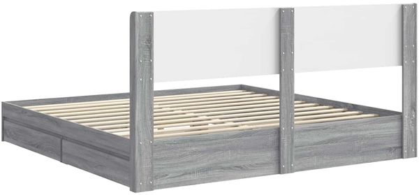 vidaXL Bettgestell mit Stauraum und Kopfteil Grau Sonoma 180 x 200 cm 3414364 Bild 7