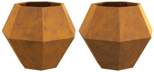 vidaXL Pflanzkübel 2 pcs Rostig 75 x 75 x 60 cm Wetterfeststahl 884051 Bild 5