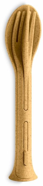 Koziol Besteck-Set 3-tlg. Klikk Pocket, To-Go-Besteck, Kunststoff, Nature Wood, 4036702
