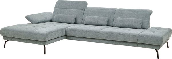 Die PlanBar Ecksofa MP-IN20126 L-Form mit Federkern-Polsterung, mit Kopfteilverstellung, optional Sitztiefen- & Armteilverstellung