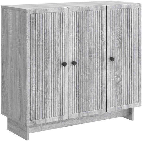 vidaXL Sideboard Graues Sonoma 89 x 34,5 x 80 cm Holzwerkstoff 893961