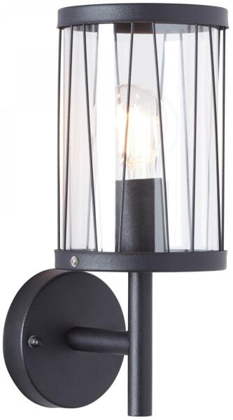 Brilliant Leuchten No. 44681-63 Aussenwandleuchte Reed stehend E27 IP44 schwarz matt