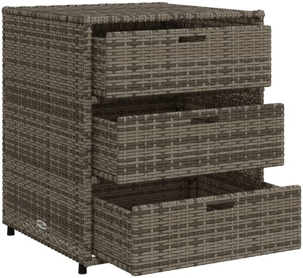 vidaXL Gartenschrank Grau 55x59x69 cm Poly Rattan 365557 Bild 6