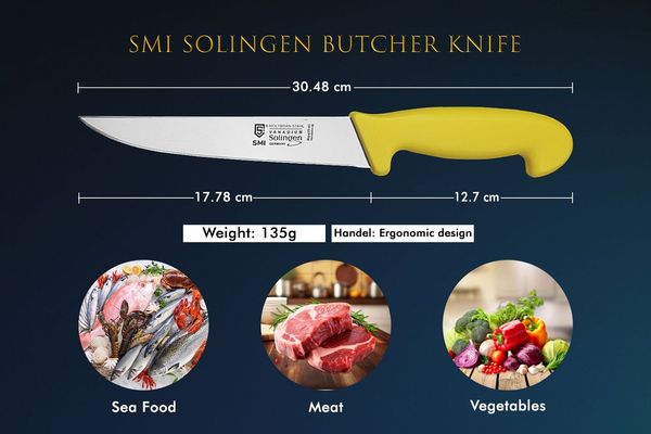 SMI Kochmesser 7 Zoll Kochmesser Solingen Metzgermesser Fleischmesser Stechmesser