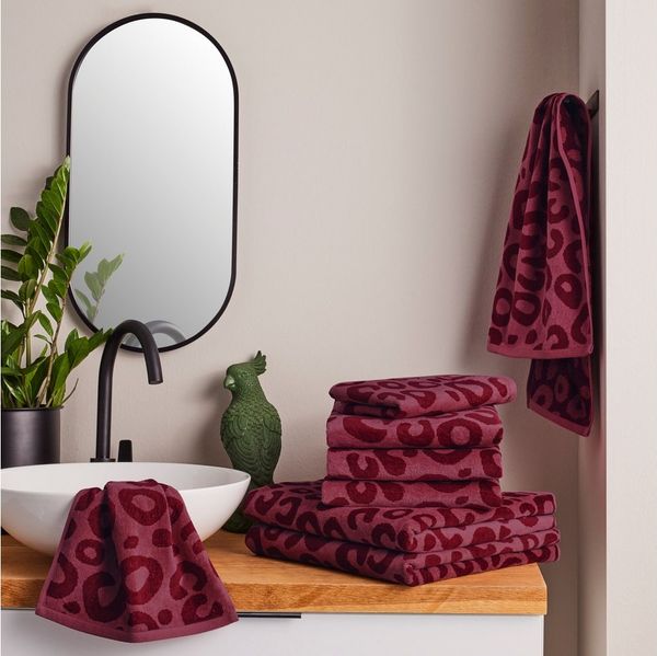 OTTO home Handtuch Set Anna Leopardenmuster, 8-tlg Handtuch-Set, 100% Baumwolle, Frottiervelours (Set, 8-St), Duschtücher, Handtücher und Gästetücher, weich, modern, Animal Print