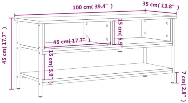 vidaXL TV-Schrank Schwarz 100x35x45 cm Holzwerkstoff 832783 Bild 5