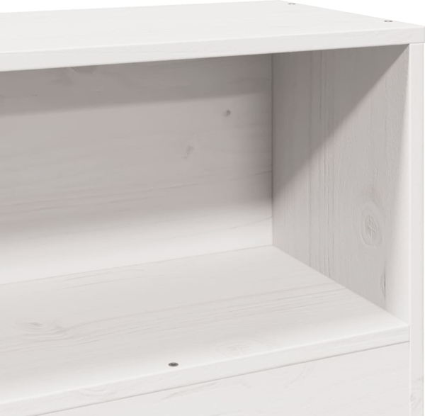vidaXL Massivholzbett mit Regal ohne Matratze Weiß 100x200 cm Kiefer 3322964 Bild 8
