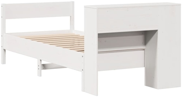 vidaXL Massivholzbett mit Regal ohne Matratze Weiß 100x200 cm Kiefer 3322964 Bild 5