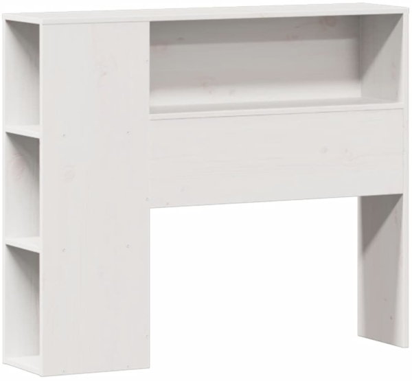 vidaXL Massivholzbett mit Regal ohne Matratze Weiß 100x200 cm Kiefer 3322964 Bild 6