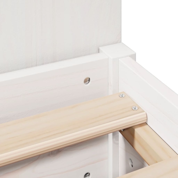 vidaXL Massivholzbett mit Regal ohne Matratze Weiß 100x200 cm Kiefer 3322964 Bild 9