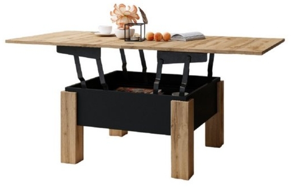 designimpex Couchtisch Design Oslo Tisch höhenverstellbar aufklappbar Esstisch Bild 4