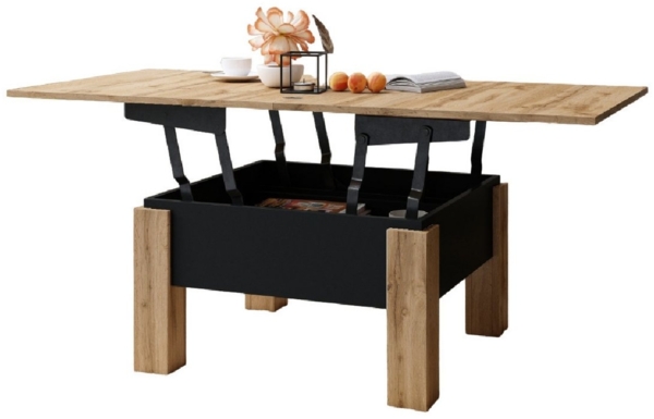 designimpex Couchtisch Design Oslo Tisch höhenverstellbar aufklappbar Esstisch Bild 5