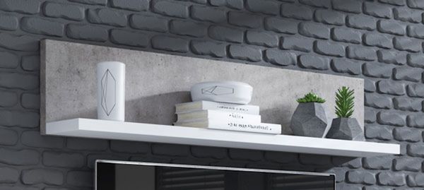 Wandregal ""Bota"" Wandboard 150cm weiß beton